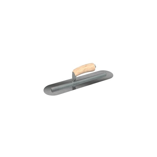 Steel City Trowels By Bon Finish Trowel, Round, Carbon Steel, 14 X 4, Wood, Long Shank 66-193 - main